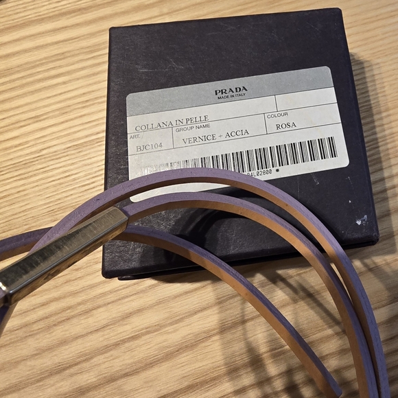 Prada Leather String Necklace Choker Bracelet - Collana In Pelle - Picture 3 of 5